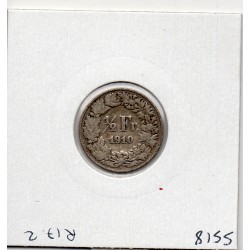 Suisse 1/2 franc 1910 TB, KM 23 pièce de monnaie
