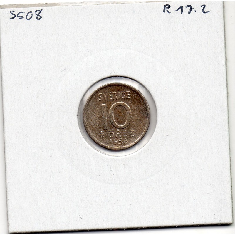 Suède 10 Ore 1956 Sup, KM 823 pièce de monnaie