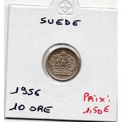 Suède 10 Ore 1956 Sup, KM 823 pièce de monnaie