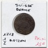 Suisse Canton Berne 1/2 Batzen 1718 TB, KM 91 pièce de monnaie