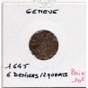 Suisse Canton Genève 6 denier ou 2 quarts 1645 TB, KM 12 pièce de monnaie