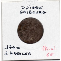 Suisse Canton Fribourg 2 kreuzer 1740 B, KM 36 pièce de monnaie