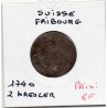 Suisse Canton Fribourg 2 kreuzer 1740 B, KM 36 pièce de monnaie