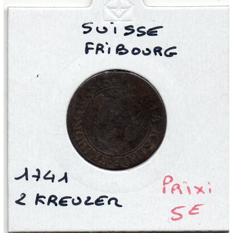 Suisse Canton Fribourg 2 kreuzer 1741 B, KM 47 pièce de monnaie