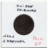 Suisse Canton Fribourg 2 kreuzer 1741 B, KM 47 pièce de monnaie