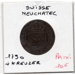 Suisse Canton Neuchatel 4 Kreuzer 1790 TTB, KM 49 pièce de monnaie