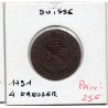Suisse Canton Neuchatel 4 Kreuzer 1791 TTB, KM 49 pièce de monnaie