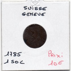 Suisse Canton Genève 1 Sol 1785 TTB, KM 87 pièce de monnaie