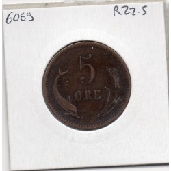 Danemark 5 ore 1974 TTB, KM 794 pièce de monnaie