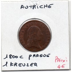 Autriche 1 kreuzer 1800 C prague TB, KM 2111 pièce de monnaie