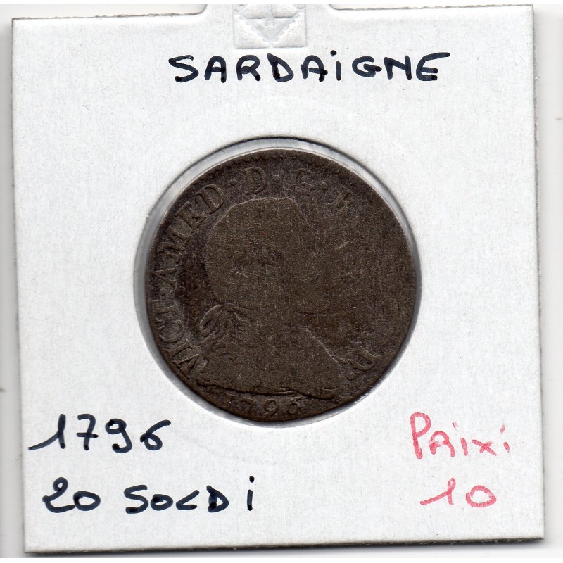 Italie Sardaigne 20 Soldi 1796 B, KM 94 pièce de monnaie