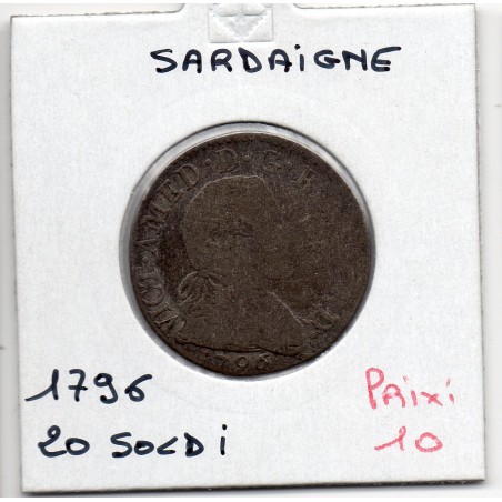 Italie Sardaigne 20 Soldi 1796 B, KM 94 pièce de monnaie