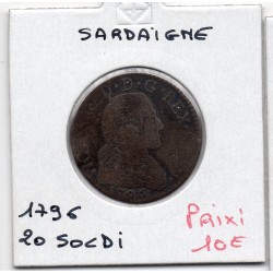 Italie Sardaigne 20 Soldi 1796 B, KM 94 pièce de monnaie