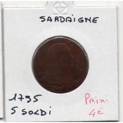 Italie Sardaigne 5 Soldi 1795 B, KM 91 pièce de monnaie