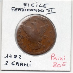 Italie Sicile 2 grani 1782 TB KM 197 pièce de monnaie