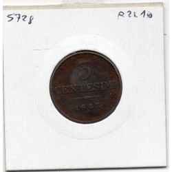 Italie Lombardie Venetie 3 centessimi 1843 M Milan TB+, KM C13 pièce de monnaie