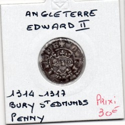Angleterre Edward II 1 penny Bury St Edmunds 1314-1317 TB+ pièce de monnaie