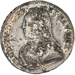 1/2 Ecu aux branches d'olivier 1726 O Riom Louis XV Sup- pièce de monnaie royale