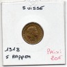 Suisse 5 rappen 1918 Spl, KM 26b pièce de monnaie