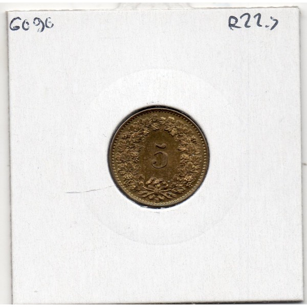 Suisse 5 rappen 1918 Spl, KM 26b pièce de monnaie