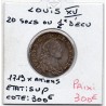 1/6 Ecu ou 20 sols France Navarre 1719 X Amiens Louis XV pièce de monnaie royale