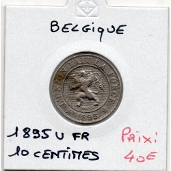 Belgique 10 centimes 1895 en Français Sup, KM 22 pièce de monnaie