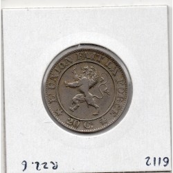 Belgique 20 centimes 1861 TTB, KM 20 pièce de monnaie