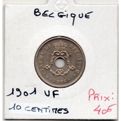 Belgique 10 centimes 1901 en Francais Spl, KM 49 pièce de monnaie