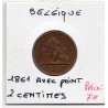 Belgique 2 centimes 1861 TTB+, KM 4.2 pièce de monnaie