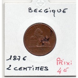 Belgique 2 centimes 1876 en français TTB, KM 35 pièce de monnaie