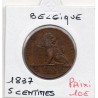 Belgique 5 centimes 1837 TTB, KM 5 pièce de monnaie