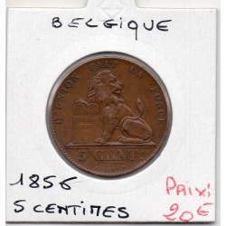 Belgique 5 centimes 1856 TTB, KM 5 pièce de monnaie