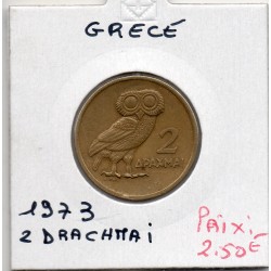 Grece 2 Drachmai 1973 Sup, KM 108 pièce de monnaie