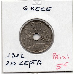 Grece 20 Lepta 1912 Sup, KM 64 pièce de monnaie