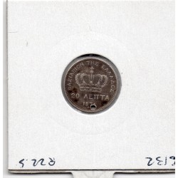 Grece 20 Lepta 1874 TTB trou, KM 44 pièce de monnaie