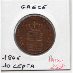 Grece 10 Lepta 1846 Sup-, KM 25 pièce de monnaie