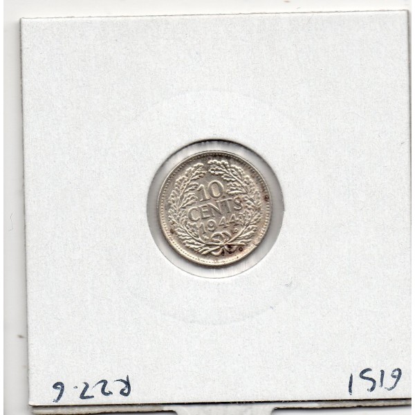 Pays Bas 10 cents 1944 P TTB+, KM 163 pièce de monnaie