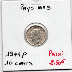 Pays Bas 10 cents 1944 P TTB+, KM 163 pièce de monnaie