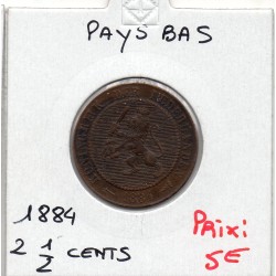Pays Bas 2 1/2  cents 1884 TTB, KM 108  pièce de monnaie