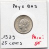 Pays Bas 25 cents 1939 Sup, KM 164 pièce de monnaie