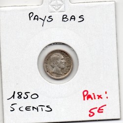 Pays Bas 5 cents 1850 TTB, KM 91 pièce de monnaie