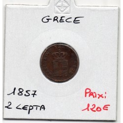 Grece 2 Lepta 1857 TTB+, KM 31 pièce de monnaie
