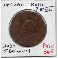Vatican Rome 5 Baiocchi ou Madonnina 1797 TB-, KM 1245 pièce de monnaie