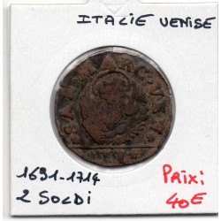 Italie Venise Armata et Morea 2 soldi TTB- 1691-1714, KM 3 pièce de monnaie