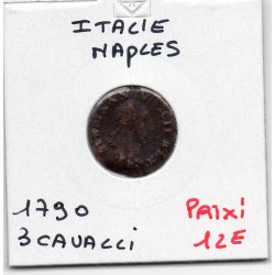 Italie Naples 3 cavalli 1790, KM 199 pièce de monnaie