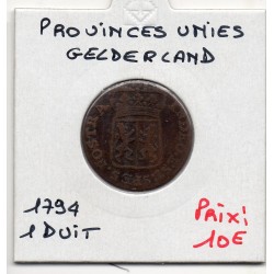 Provinces Unies Gelderland 1 Duit 1794 TB, KM 108 pièce de monnaie