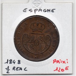 Espagne 1/2 real 1848 M Madrid Sup, KM 591.2 pièce de monnaie