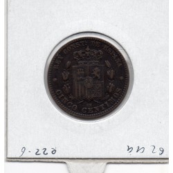 Espagne 5 centimos 1879 TTB, KM 674 pièce de monnaie