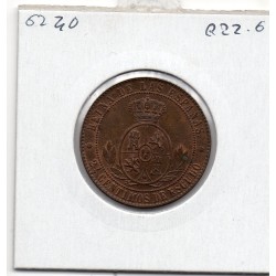 Espagne 2 1/2 centimos étoile 8 branches 1868 Spl, KM 634.1 pièce de monnaie