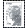 Timbre France Yvert No 4565a Marianne de Beaujard  sans bande de phosphore 2e tirage ecopli grise 20g